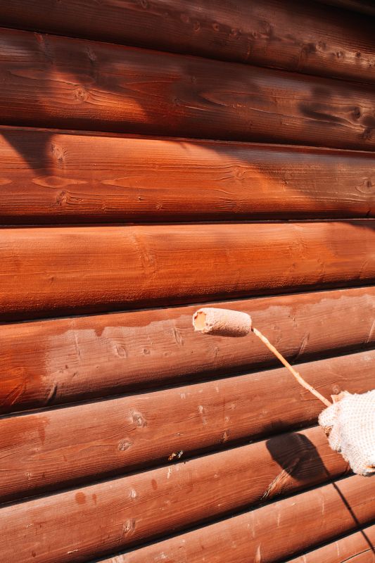Log Home Staining detail
